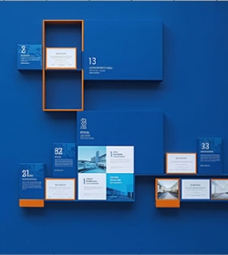 蓝色经典极品高端文化墙设计系列